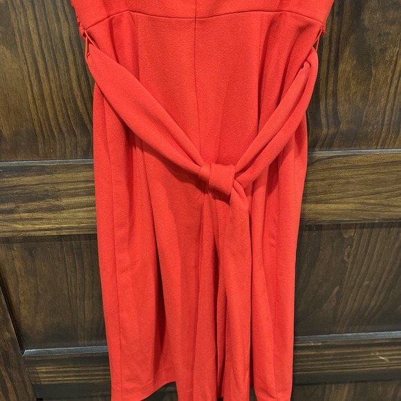 Dress The Population Women Small Red Body Con Wrap V-Neck Cap Sleeve Dana - Picture 8 of 14